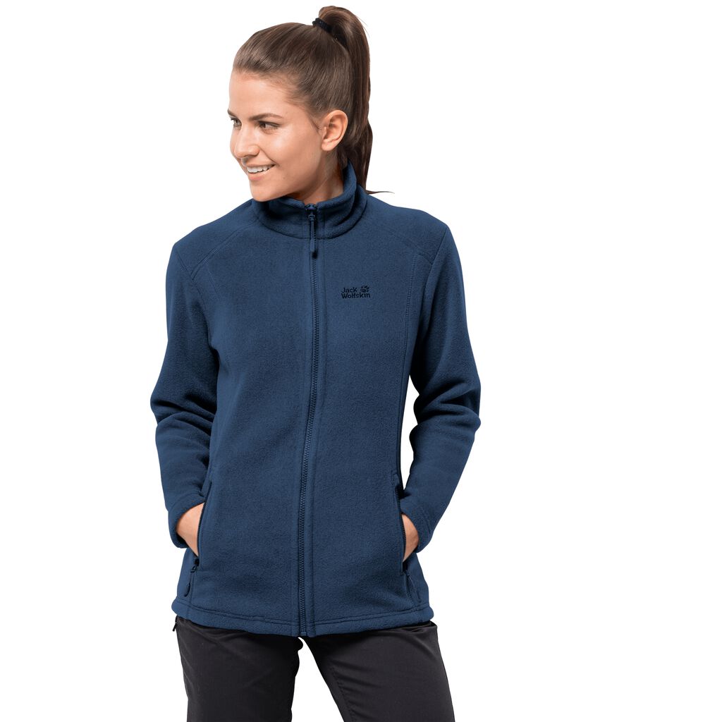 Jack Wolfskin MIDNIGHT MOON Női Fleece Kabát Sötét Sötétkék - ROJYXP-802